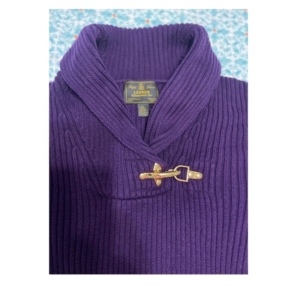 Lauren Ralph Lauren Purple Ribbed Sweater - Picture 1 of 3